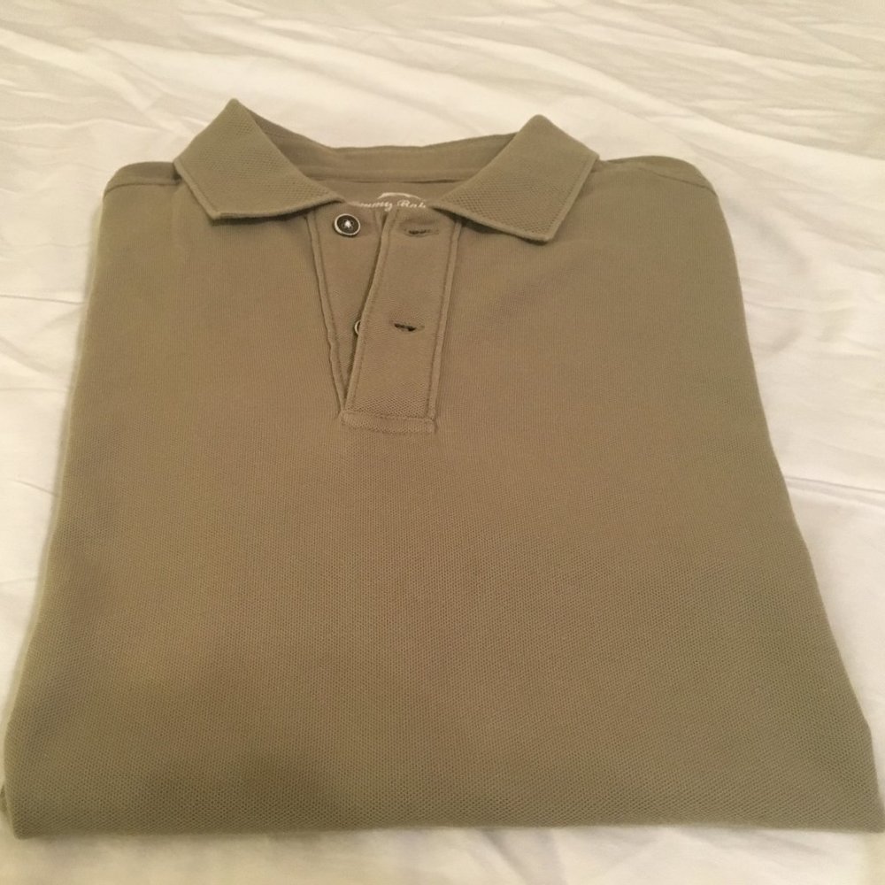 Tommy Bahama Men's Tan polo shirt